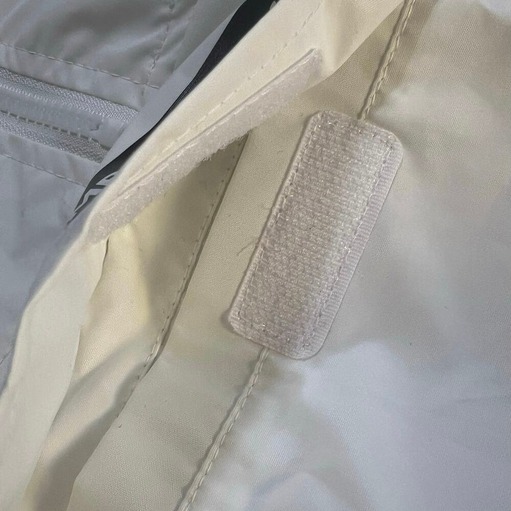 Members Only White Black Windbreaker Jacket XS Quarter Zip Hooded Pullover - Picture 6 of 14